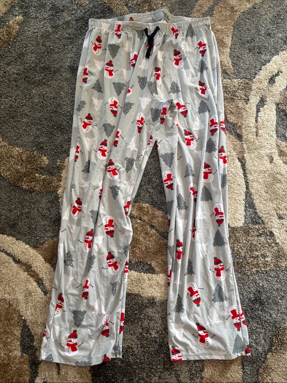 Gray Snowman Print Women's Pajama Pants